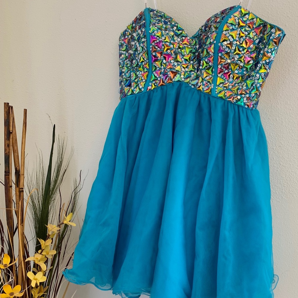 BLUE/Turquoise Homecoming/Event Dress